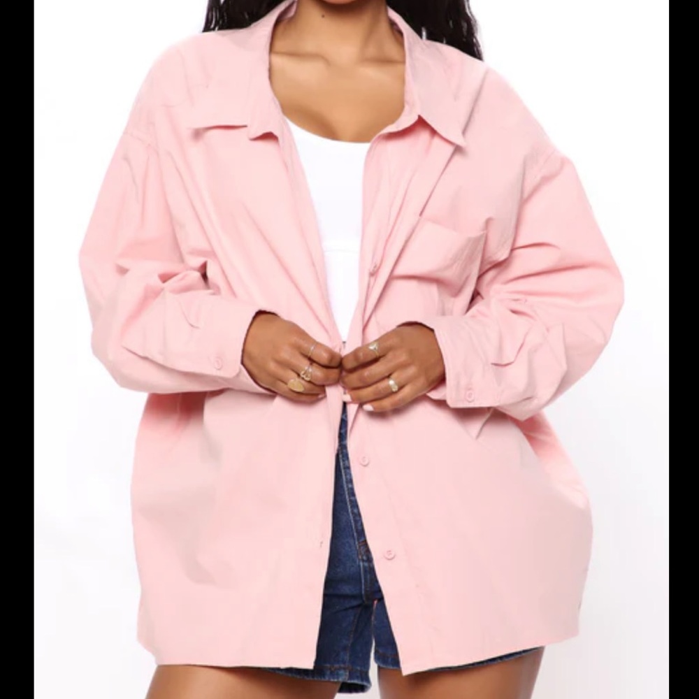 Fashion Nova Blanca Over Sized Poplin Top